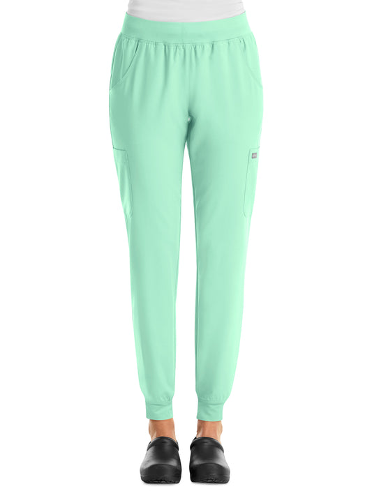 Women's Six-Pocket Micro Knit Fabric Jogger Pant - 5092 - Opal