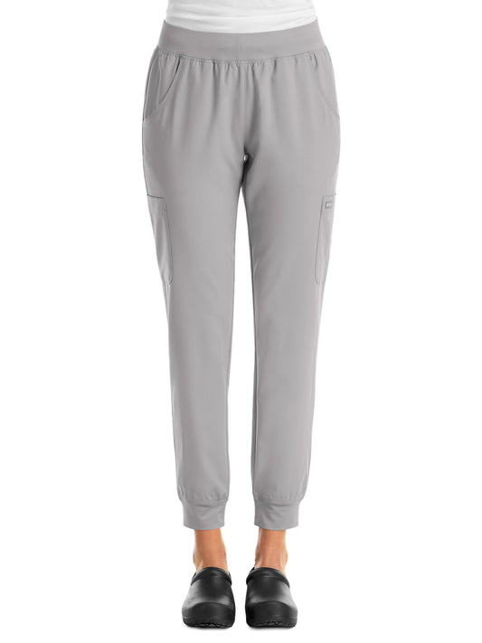Women's Six-Pocket Micro Knit Fabric Jogger Pant - 5092 - Quiet Grey