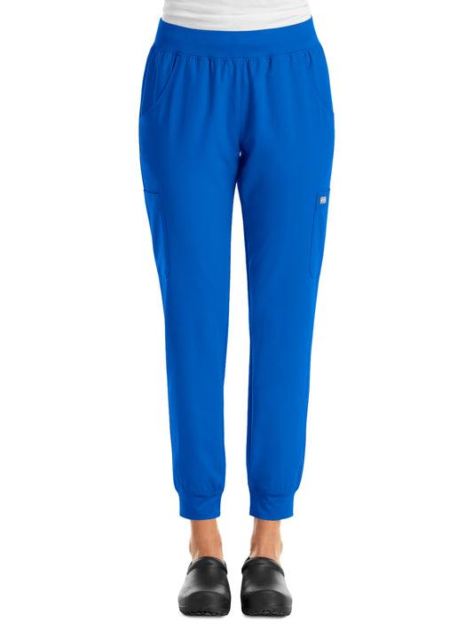 Women's Six-Pocket Micro Knit Fabric Jogger Pant - 5092 - Royal Blue