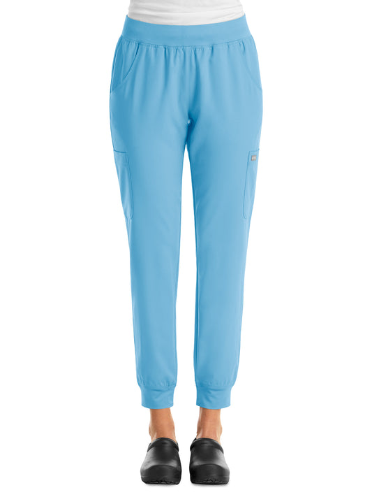Women's Six-Pocket Micro Knit Fabric Jogger Pant - 5092 - Turquoise