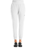 Women's Six-Pocket Micro Knit Fabric Jogger Pant - 5092 - White