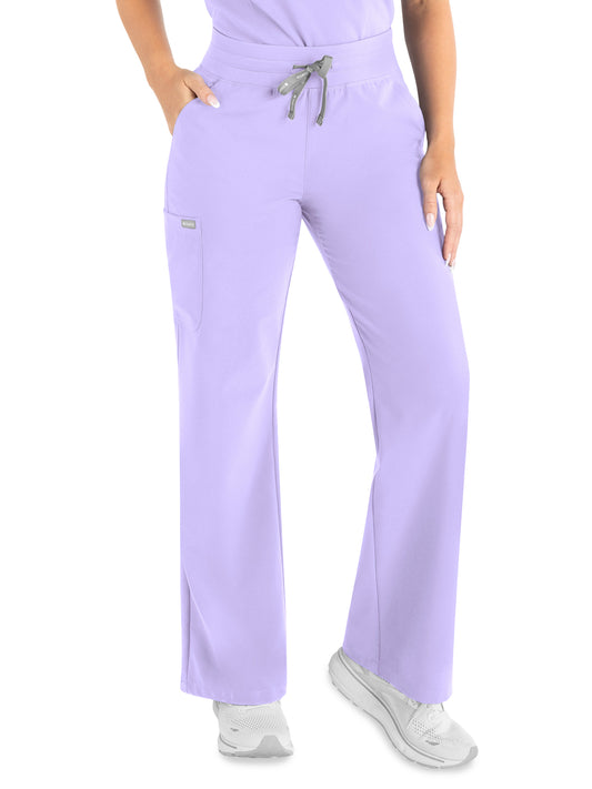 Women’s Five-Pocket High Waist Full Elastic Wide Leg Pant - 5094 - Lavender