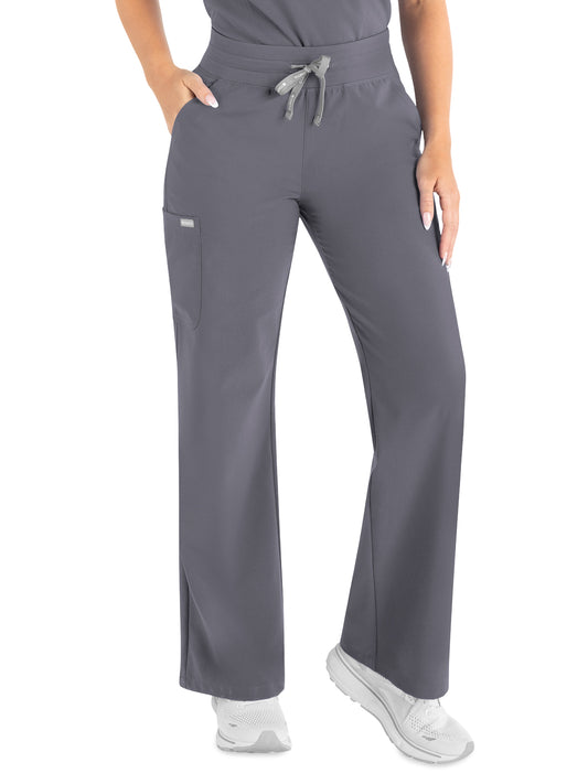 Women’s Five-Pocket High Waist Full Elastic Wide Leg Pant - 5094 - Pewter