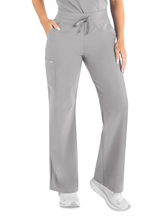 Women’s Five-Pocket High Waist Full Elastic Wide Leg Pant - 5094 - Quiet Grey
