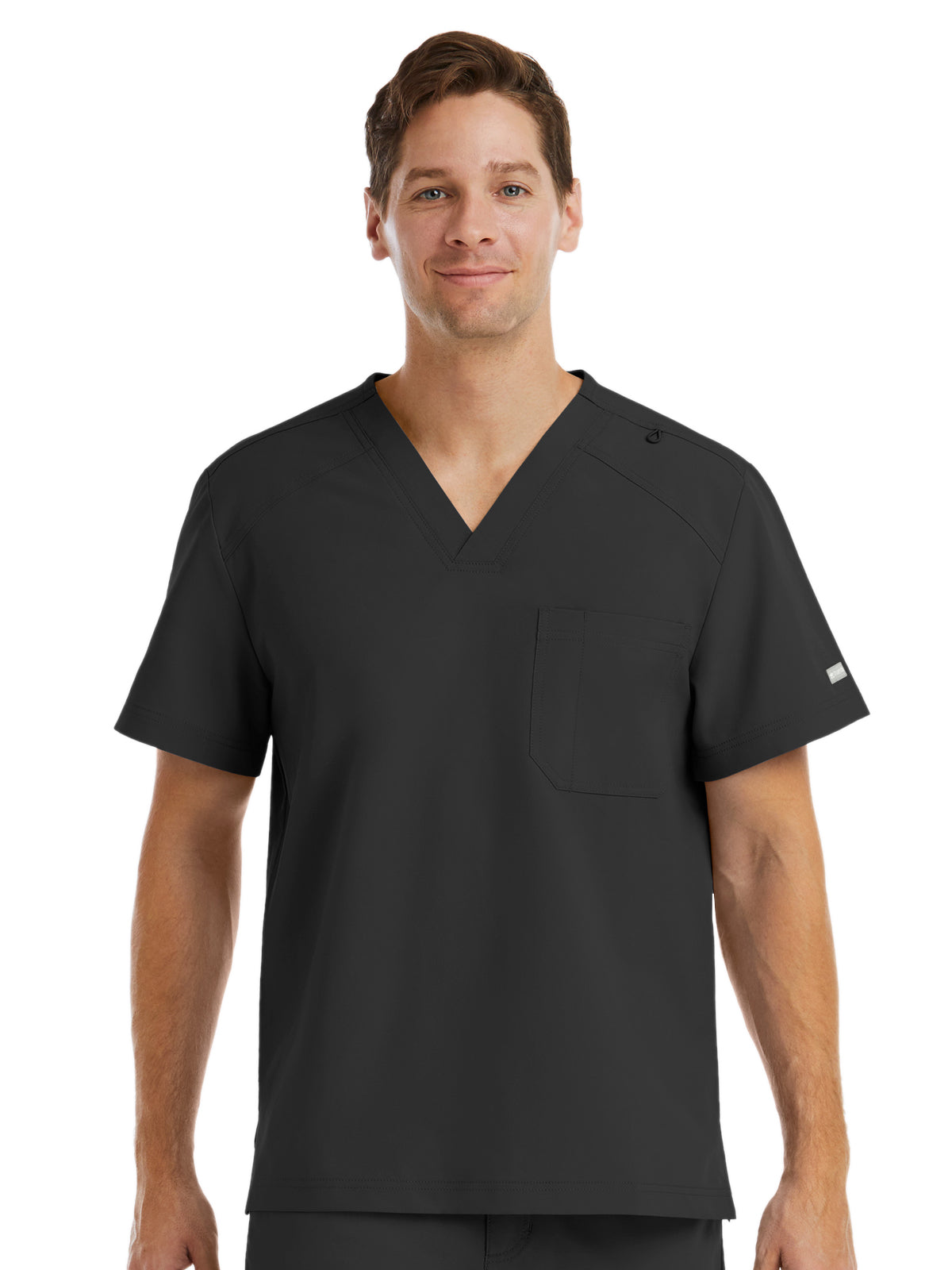 Men's One-Pocket V-Neck Top - 5801 - Black