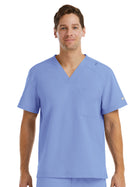 Men's One-Pocket V-Neck Top - 5801 - Ceil Blue