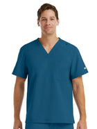 Men's One-Pocket V-Neck Top - 5801 - Caribbean Blue