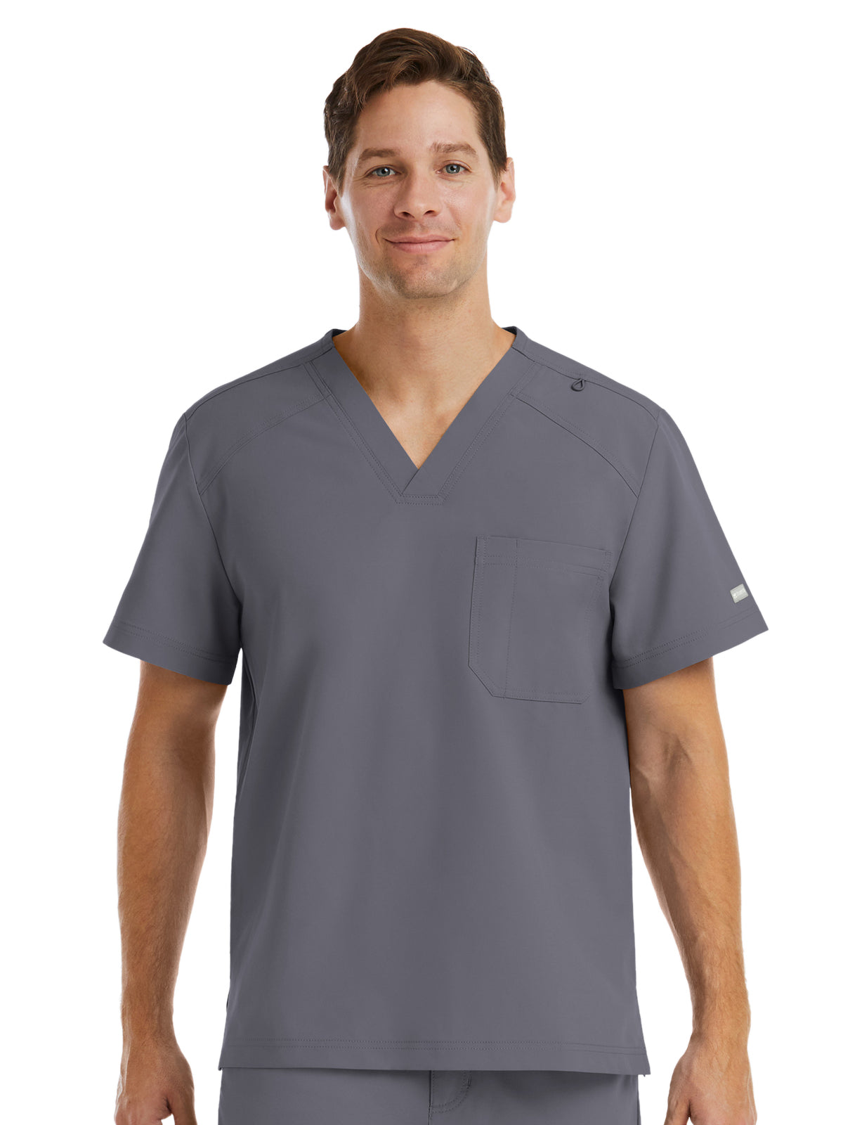 Men's One-Pocket V-Neck Top - 5801 - Pewter