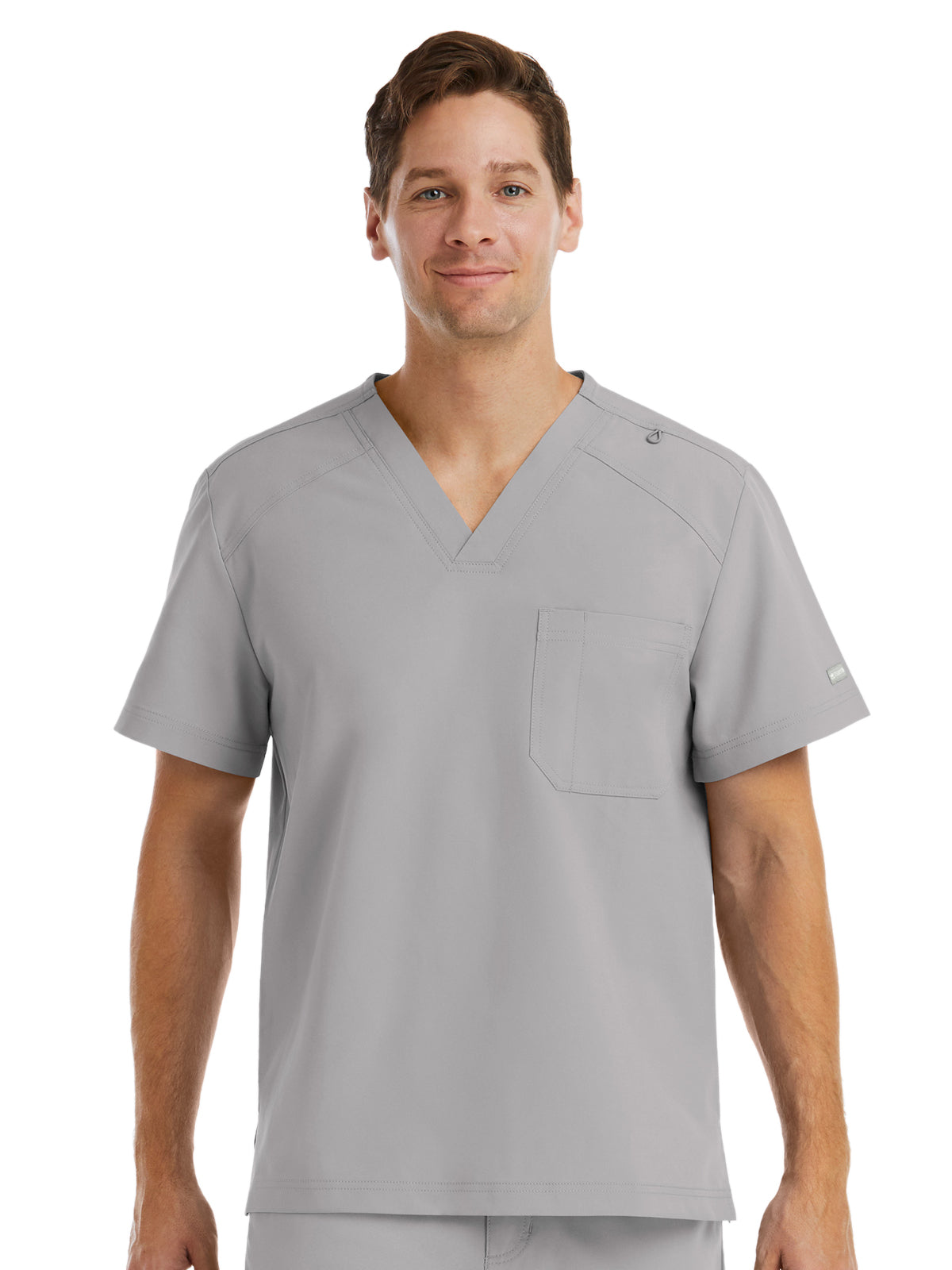 Men's One-Pocket V-Neck Top - 5801 - Quiet Grey
