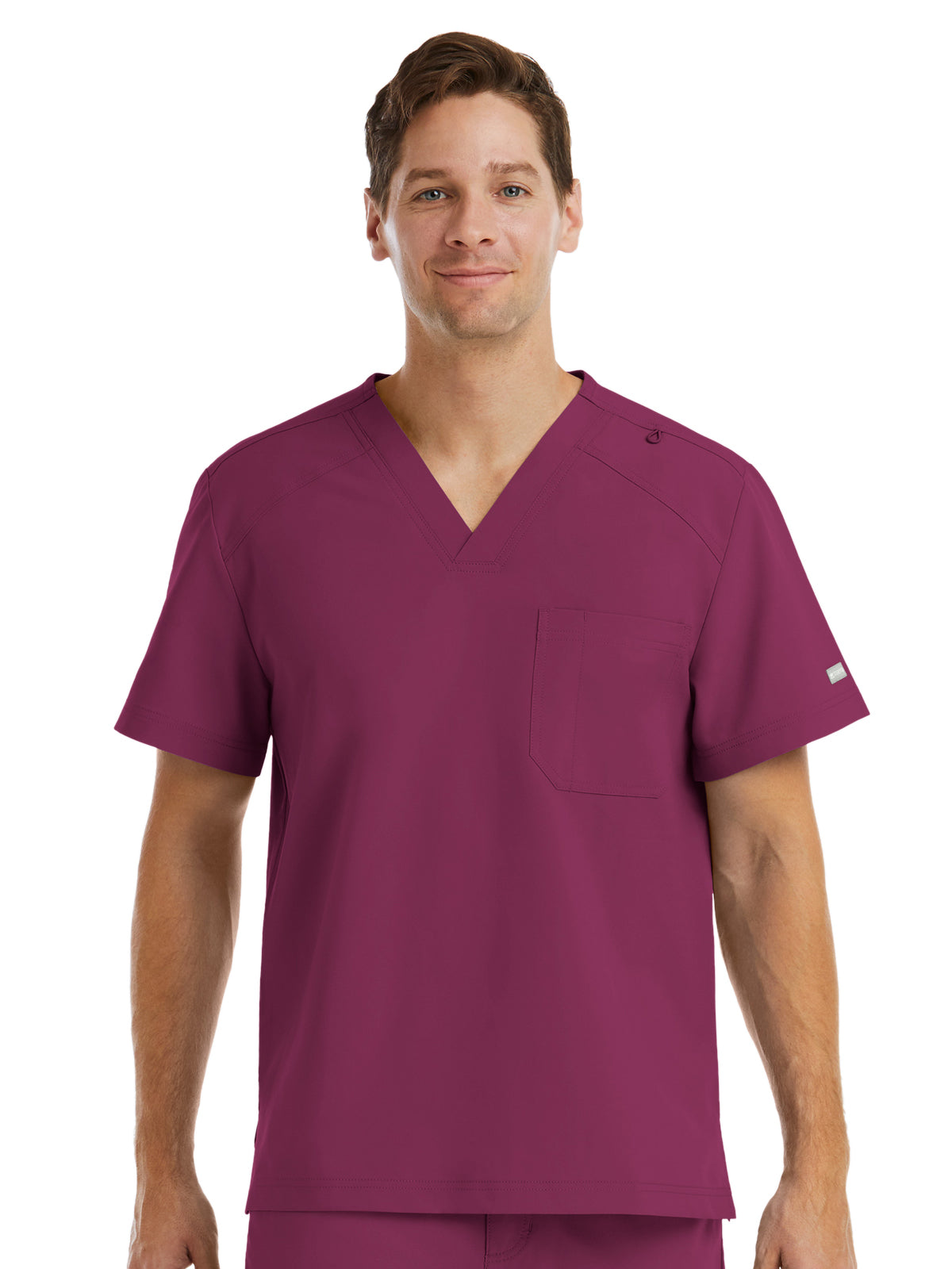 Men's One-Pocket V-Neck Top - 5801 - Wine