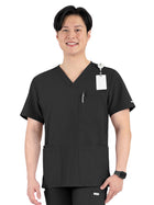 Men's Four-Pocket V-Neck Top - 5802 - Black