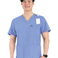 Men's Four-Pocket V-Neck Top - 5802 - Ceil Blue