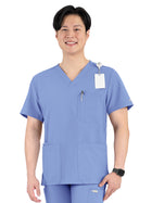 Men's Four-Pocket V-Neck Top - 5802 - Ceil Blue