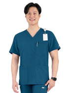 Men's Four-Pocket V-Neck Top - 5802 - Caribbean Blue