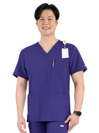 Men's Four-Pocket V-Neck Top - 5802 - Grape