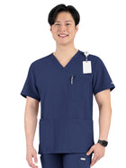 Men's Four-Pocket V-Neck Top - 5802 - Navy