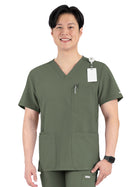 Men's Four-Pocket V-Neck Top - 5802 - Olive