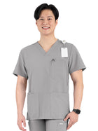 Men's Four-Pocket V-Neck Top - 5802 - Quiet Grey