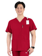 Men's Four-Pocket V-Neck Top - 5802 - Red