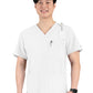 Men's Four-Pocket V-Neck Top - 5802 - White