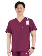 Men's Four-Pocket V-Neck Top - 5802 - Wine