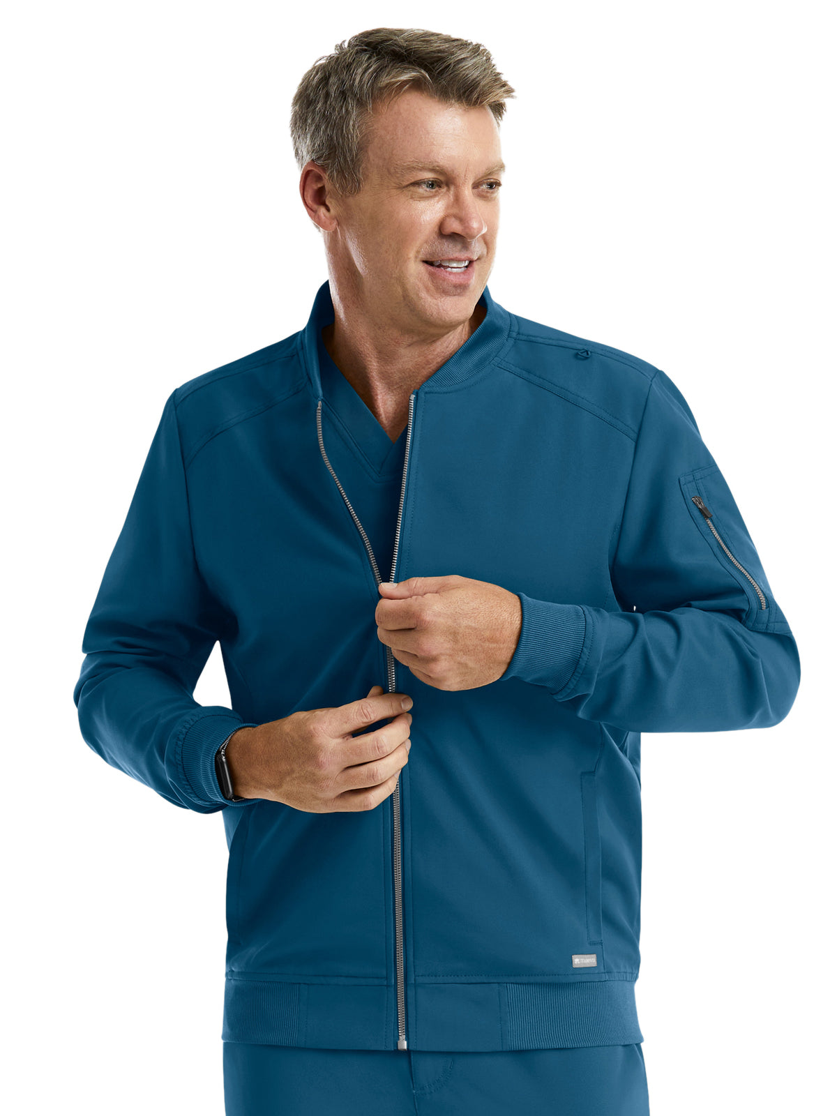 Men's Front Zipper Tape Jacket - 5861 - Caribbean Blue
