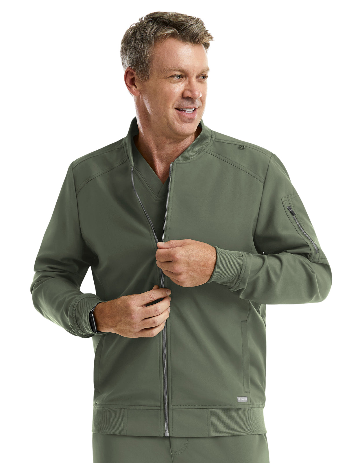 Men's Front Zipper Tape Jacket - 5861 - Olive