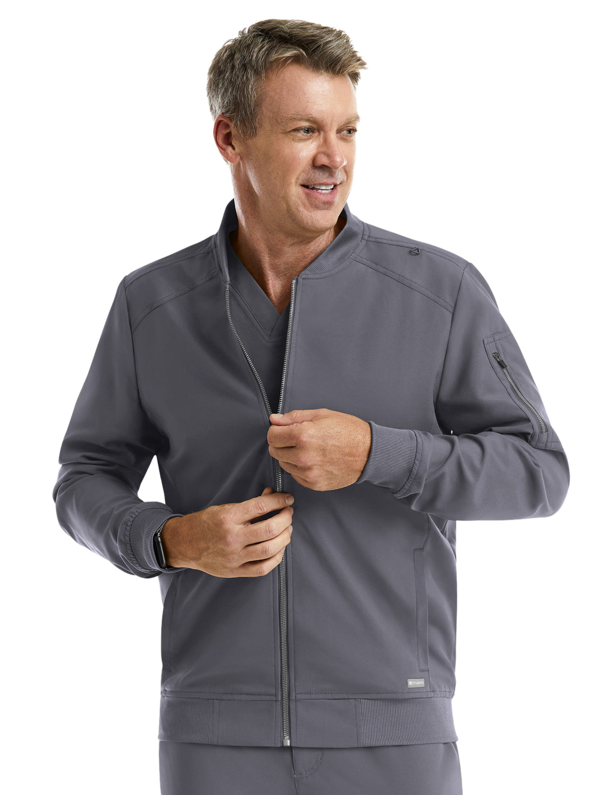 Men's Front Zipper Tape Jacket - 5861 - Pewter