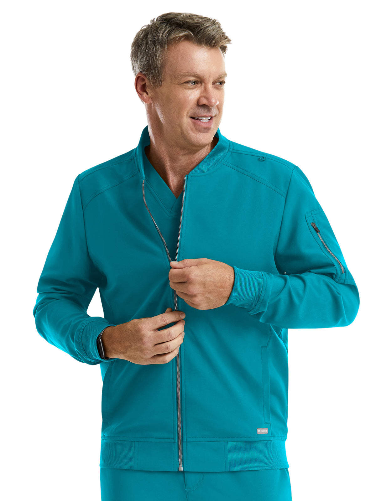 Men's Front Zipper Tape Jacket - 5861 - Teal