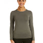 Women's Basic Long Sleeve Underscrub Tee - 6909 - Heather Grey