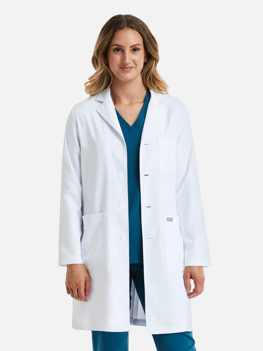 Unisex 3-Pocket 37" Lab Coat - 7555 - White