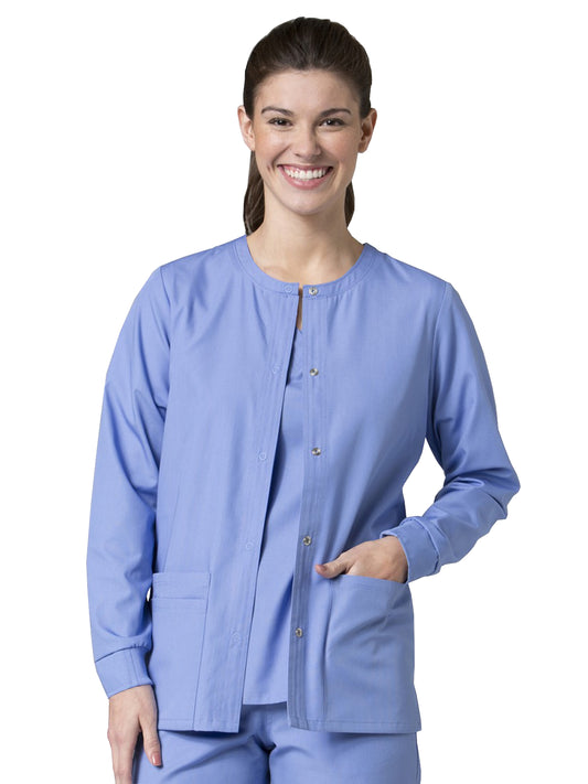 Women's Four-Pocket Warm-Up Jacket - 8706 - Ceil Blue