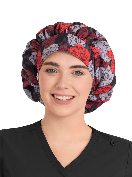 Unisex Printed Bouffant Cap - NC325 - Rosy Bloom