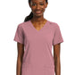 Women's Fitted Two-Pocket V-Neck Top - SJ102 - Dusty Rose