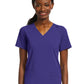 Women's Fitted Two-Pocket V-Neck Top - SJ102 - Grape