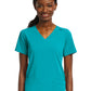 Women's Fitted Two-Pocket V-Neck Top - SJ102 - Teal