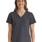 Women's Fitted Six-Pocket V-Neck Top - SJ103 - Pewter