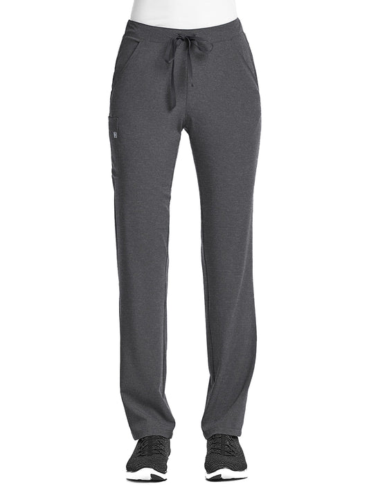 Women's Fitted Five-Pocket Tapered Leg Pant - SJ201 - Heather Grey