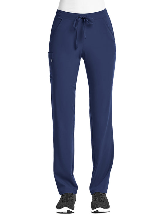 Women's Fitted Five-Pocket Tapered Leg Pant - SJ201 - Navy