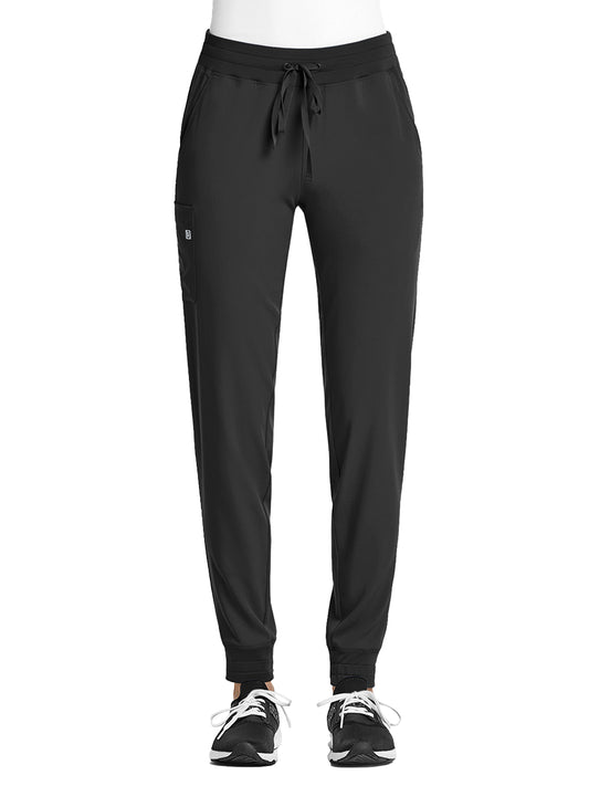Women's Fitted Five-Pocket Jogger Pant - SJ202 - Black