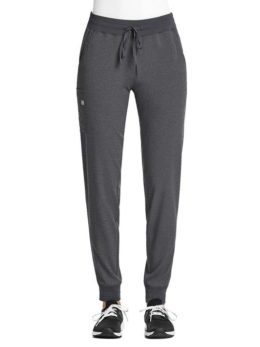 Women's Fitted Five-Pocket Jogger Pant - SJ202 - Heather Grey