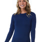 Women's Long Sleeve Underscrub Tee - SJ401 - Navy