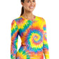 Women's Long Sleeve Underscrub Tee - SJ401 - Rainbow Tie Dye