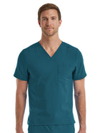 Unisex One-Pocket V-Neck Top - SJ501 - Caribbean