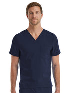 Unisex One-Pocket V-Neck Top - SJ501 - Navy