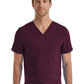 Unisex One-Pocket V-Neck Top - SJ501 - Wine