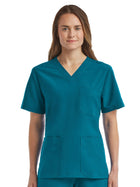 Unisex Three-Pocket V-Neck Top - SJ503 - Caribbean