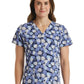 Women's Two-Pocket V-Neck Print Top - SJP1 - Aspen Leaf