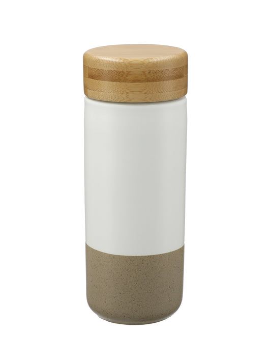 Arlo Ceramic 11oz Tumbler with Bamboo Lid - 162891 - White