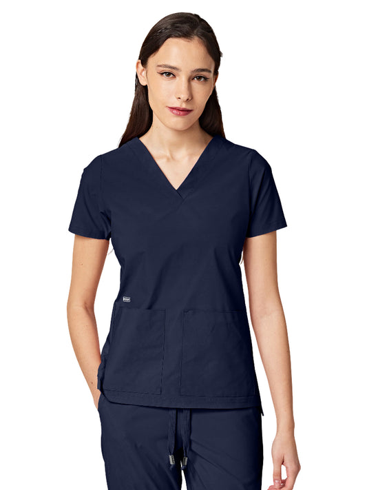 Women's Two-Pocket CRESSY V-Neck Top - 1001 - Navy